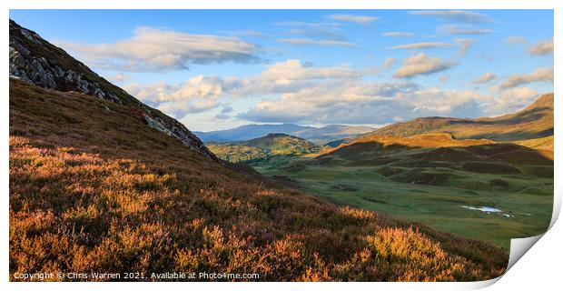 Rolling hills Cadair Idris Gwynedd Wales Print by Chris Warren