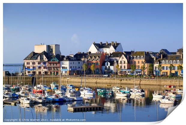 Waterfront at Concarneau Finistere Brittany France Print by Chris Warren