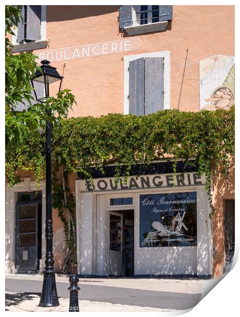 Boulangerie in Saint Saturnin France Print by Chris Warren