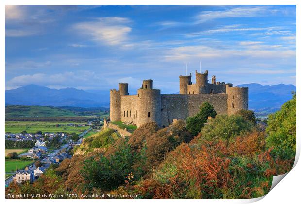 Harlech Castle Gwynedd Wales Print by Chris Warren