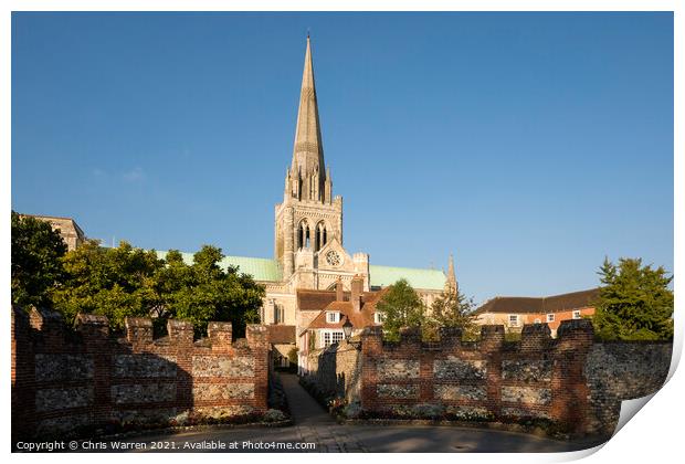 Chichester Cathedral Chichester West Sussex Print by Chris Warren