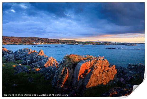 Evening light at Arisaig Lochaber Highland Scotlan Print by Chris Warren