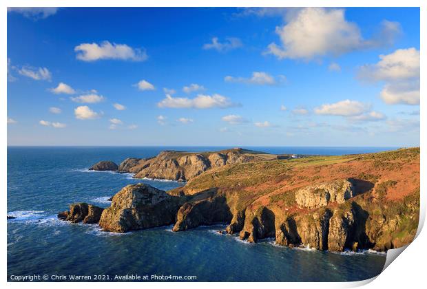 Pwll Deri Headland Strumble Head Fishguard Pembrok Print by Chris Warren