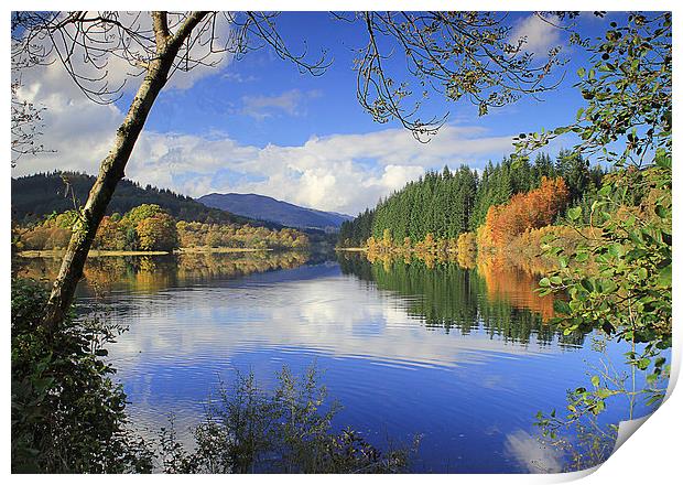 Reflections on a scottish loch Print by Peter Mclardy