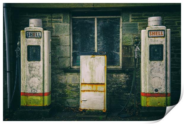 the old petrol station  Print by Andrew chittock
