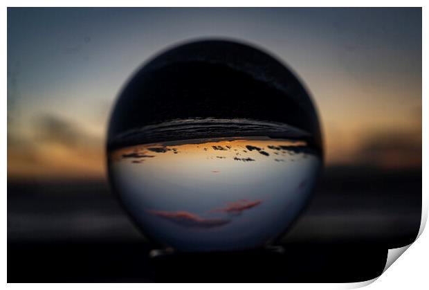 Abstract sunset through the crystal ball Print by Andrew chittock