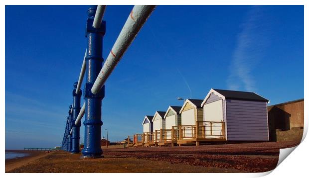 Beach Huts Print by Victor Burnside