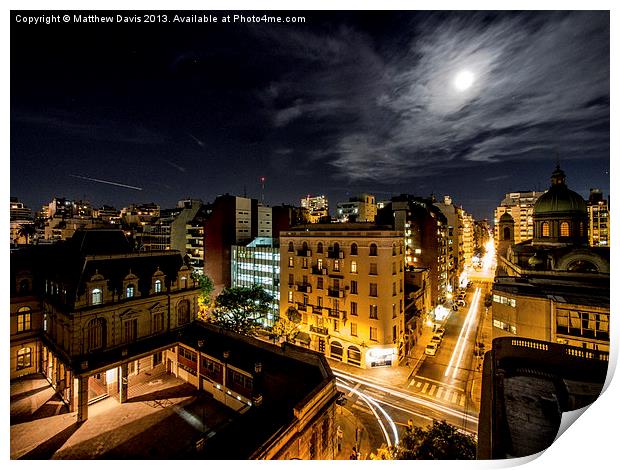 Full Moon Buenos Aires Print by Matthew Davis