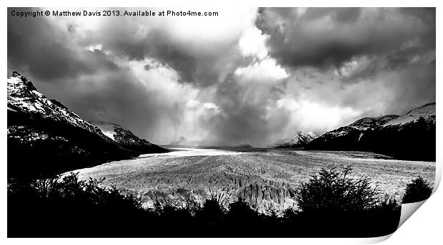 Perito Moreno Glacier B&W Print by Matthew Davis