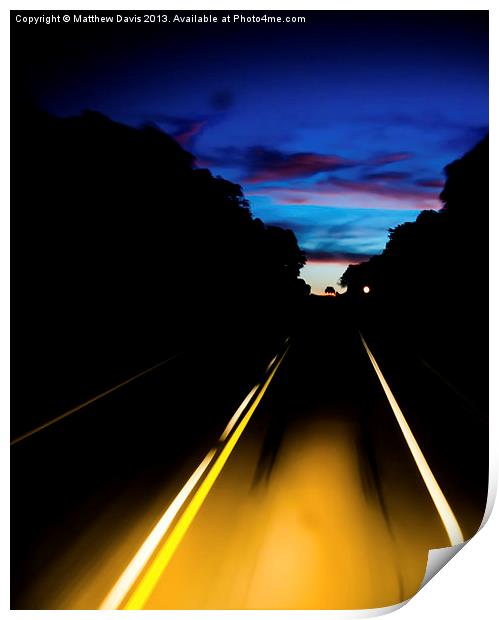 Road to Sunset Print by Matthew Davis