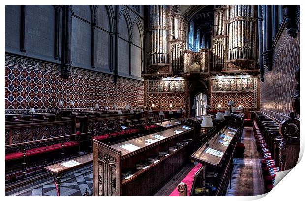 Rochester Cathedral, Choir Stalls Print by Robert Cane