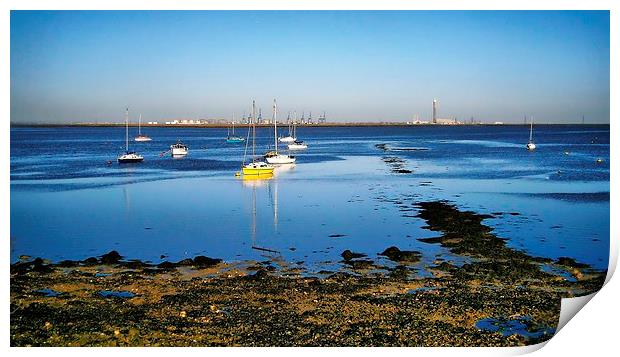 Lower Halstow, Medway, Yachts Print by Robert Cane