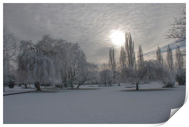A winters morning on the golf course. Print by Kenneth Stockdale