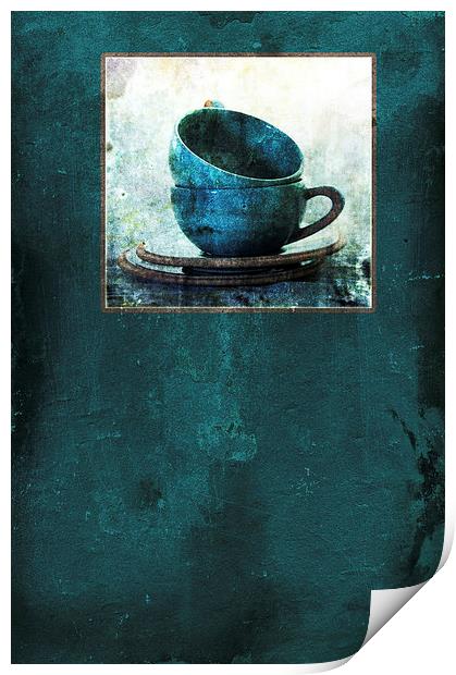 Turquoise Cups Print by Randi Grace Nilsberg