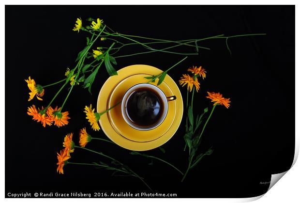 Yellow Coffee Break Print by Randi Grace Nilsberg