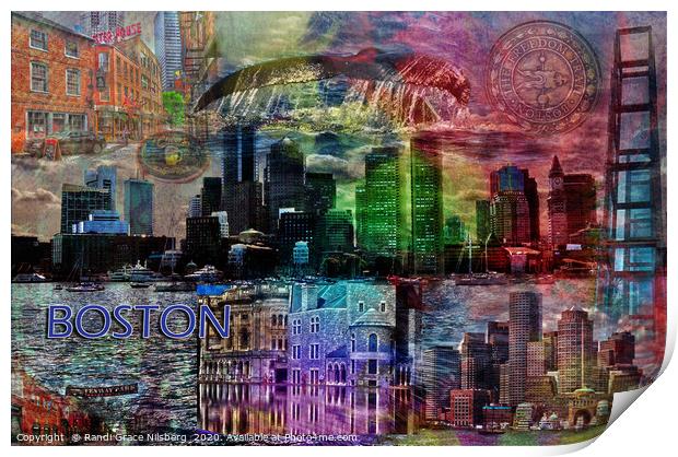 Boston Collage Print by Randi Grace Nilsberg