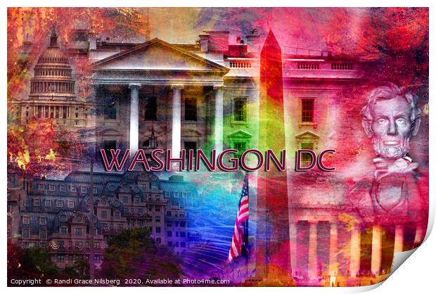 Washington DC Collage Print by Randi Grace Nilsberg