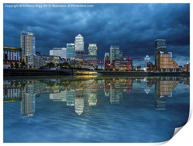 Docklands London Print by Anthony Rigg