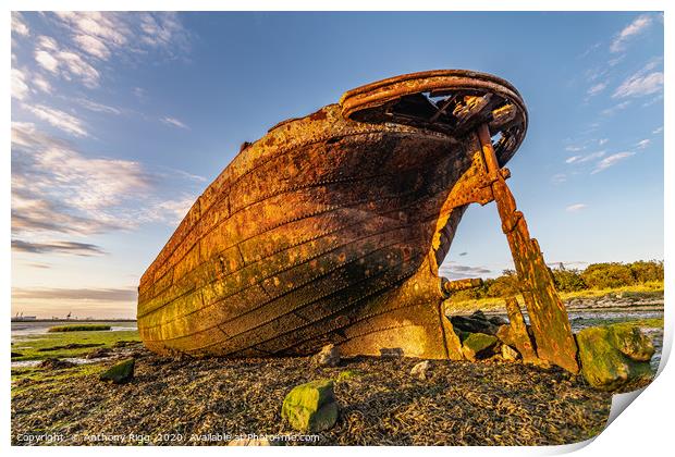 Rusting Ship Wreck  Print by Anthony Rigg
