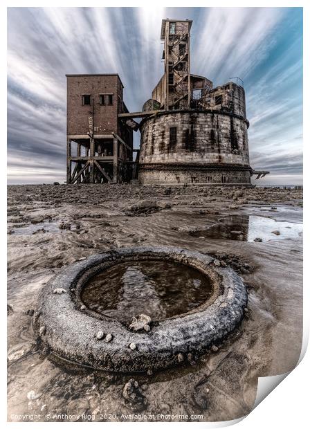 Grain Tower Battery Print by Anthony Rigg