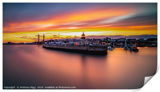 Harbour Sunset Print by Anthony Rigg