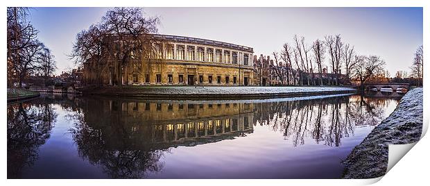 Trinity College and the River Cam. Print by Tristan Morphew