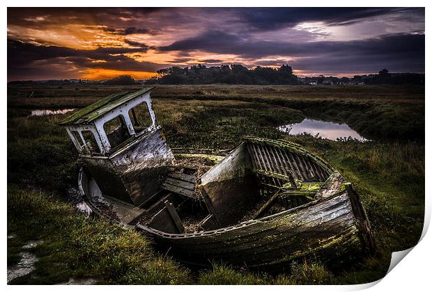 Abandoned fishing boat Print by Tristan Morphew