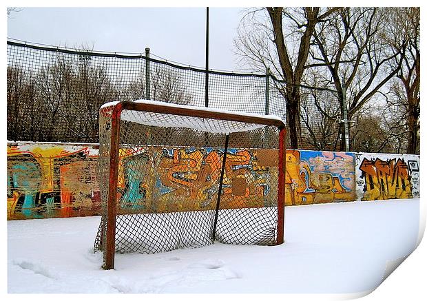 Snow day at the rink Print by Michael Wood