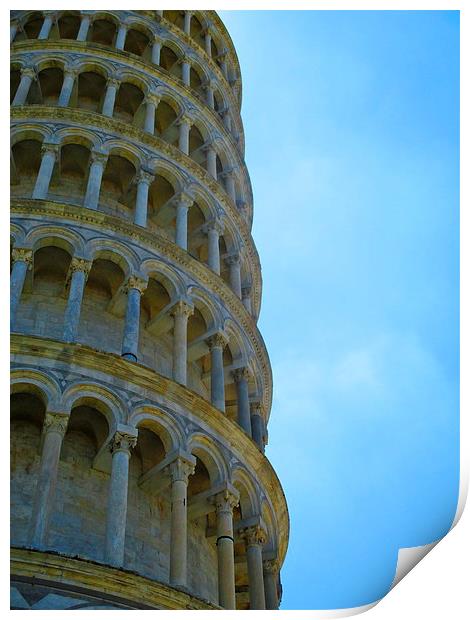 The side of the Leaning Tower of Pisa Print by Michael Wood
