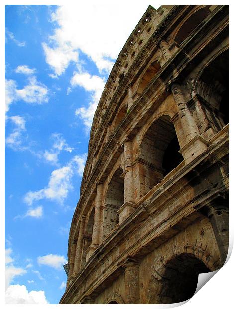  The side of the Roman Colosseum 2 Print by Michael Wood