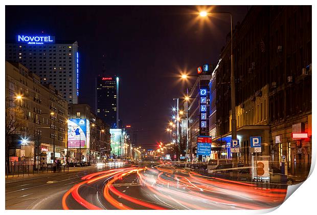 Warsaw by night Print by Robert Parma