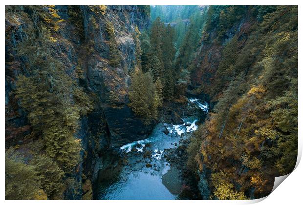 Autumn Colours At The Elk Falls Provincial Park Print by rawshutterbug 