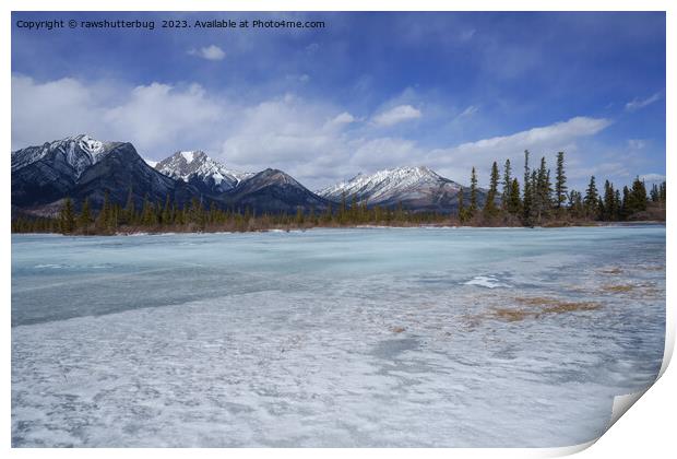 Serene Winter Wonderland on the Athabasca River Print by rawshutterbug 
