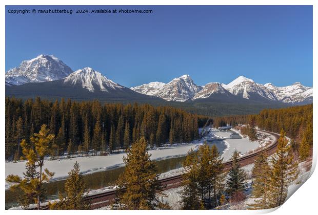 Snowbound Morant's Curve and Bow River Print by rawshutterbug 