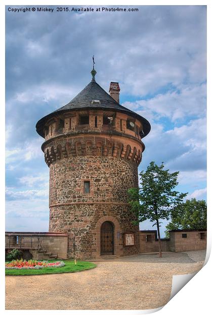 Tower Of Wernigerode Castle Print by rawshutterbug 