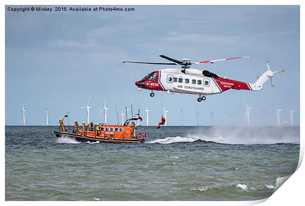 Rhyl Air Sea Rescue Print by rawshutterbug 