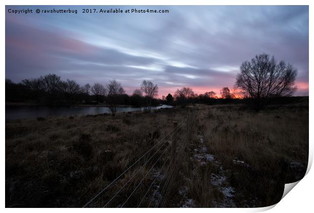 Winter Sunrise Over Chasewater Print by rawshutterbug 