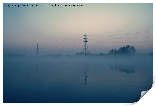 Foggy Morning At Chasewater Print by rawshutterbug 