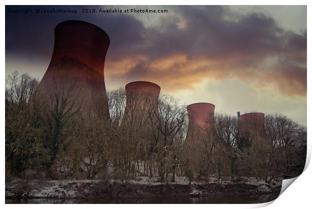 Sunset At Ironbridge Power Station Print by rawshutterbug 