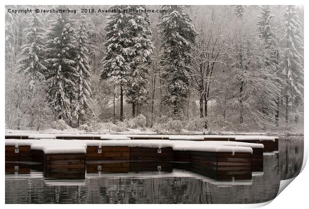 Lake Bohinj Boat Dock Print by rawshutterbug 