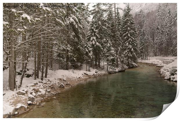 Picturesque Triglavska Bistrica River Print by rawshutterbug 
