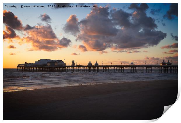 Sunset At Blackpool North Pier Print by rawshutterbug 