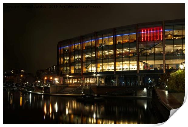 Arena Birmingham At Night  Print by rawshutterbug 
