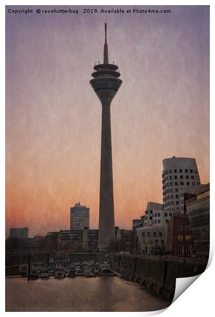The Rhine Tower At Sunset Print by rawshutterbug 