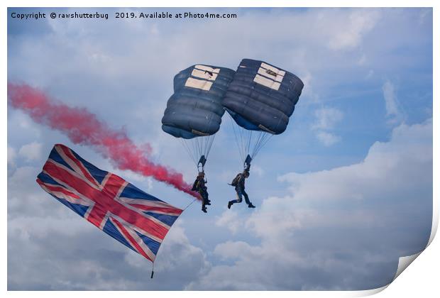 Proud To Be British-Tigers Parachute Display Team Print by rawshutterbug 