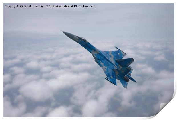 SU-27 Flanker Above The Clouds Print by rawshutterbug 