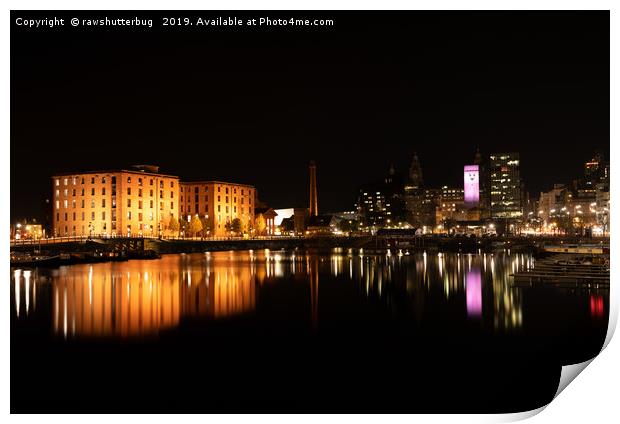 Liverpool At Night - The Salthouse Dock Print by rawshutterbug 
