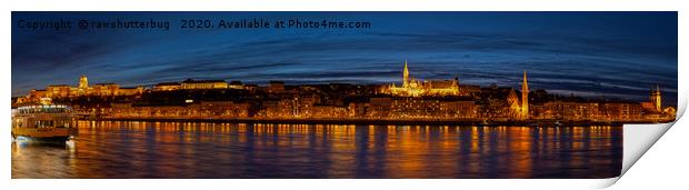 Budapest Skylight At Night Panorama Print by rawshutterbug 