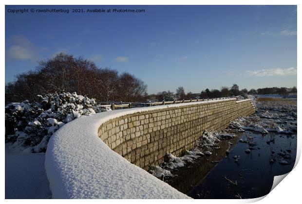 Snow Covered Landscape At Chasewater Country Park Print by rawshutterbug 