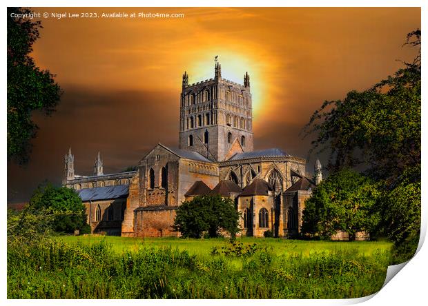 Tewkesbury Abbey Print by Nigel Lee